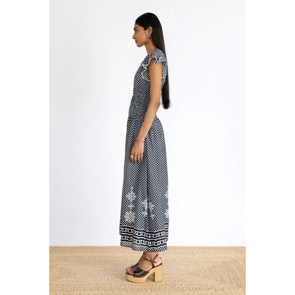 Banjanan Aurelia Victorian Gingham Maxi Dress Midnight Size M NWT - Picture 5 of 16
